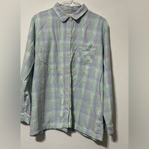 Victoria's Secret Pastel Plaid Button Down Shirt